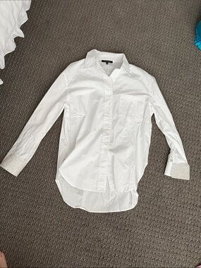 H&M White Button-Up Dress Shirt with Cuffs